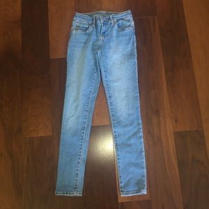 Kids denim light wash jeans.